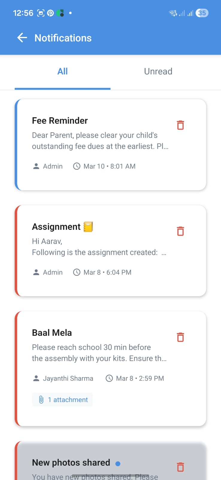 Parent Notifications